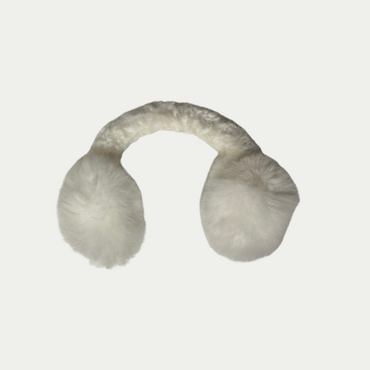 Alpaca Fur Earmuffs - White