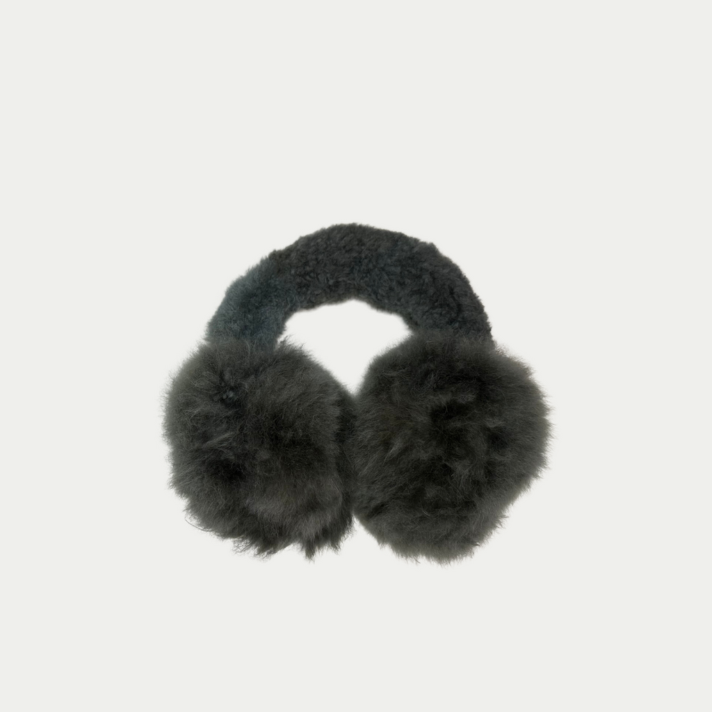 Alpaca Fur Earmuffs - Gray (Kids) – James Weiss New England display picture 1