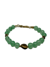 Jade Bracelet with Tiger's Eye Heart