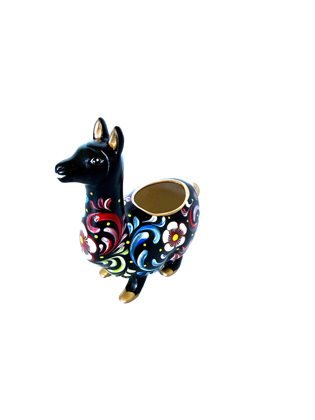 Alpaca Pencil Holder– Folk Art Decor (L)