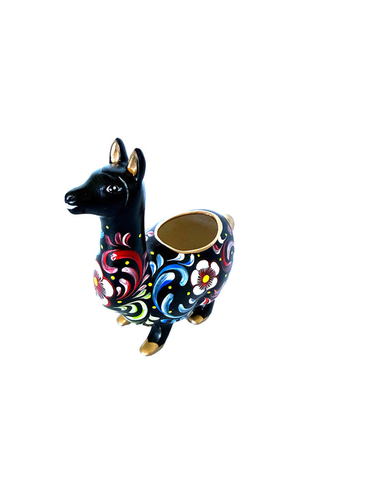 Alpaca Pencil Holder– Folk Art Decor (L)