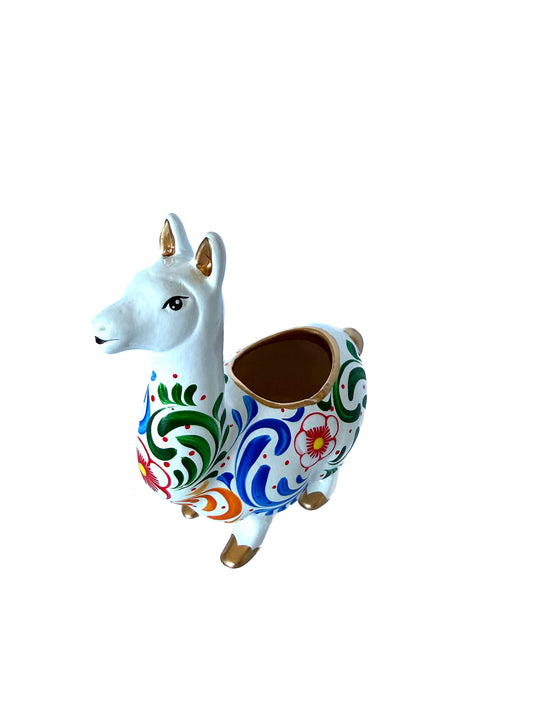 Alpaca Pencil Holder– Folk Art Decor (L)