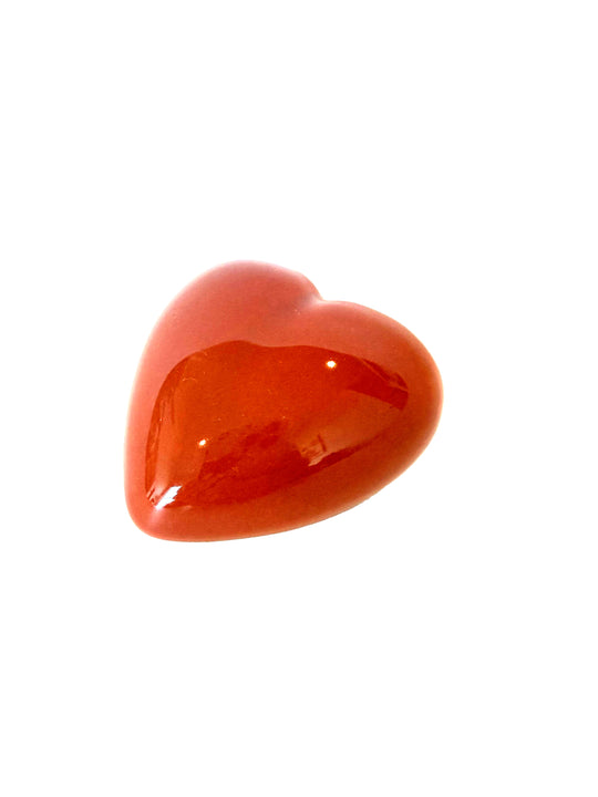 High-Gloss Ceramic Heart Decor